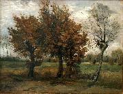 Vincent Van Gogh Autumn landscape with four trees painting